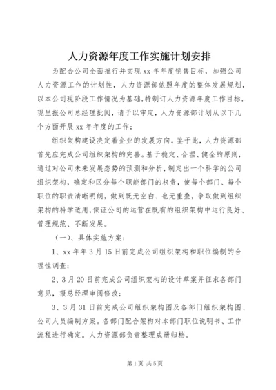 人力资源年度工作实施计划安排.docx