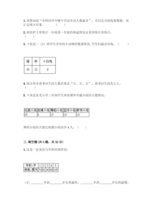人教版二年级下册数学第一单元-数据收集整理-测试卷含答案【A卷】.docx