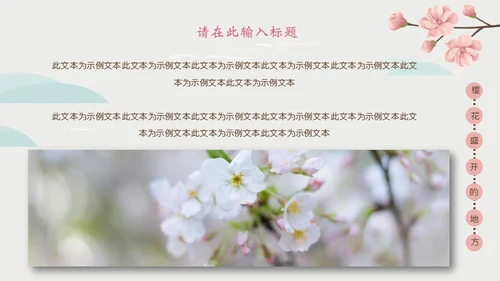岛国之旅浪漫樱花季通用PPT模板