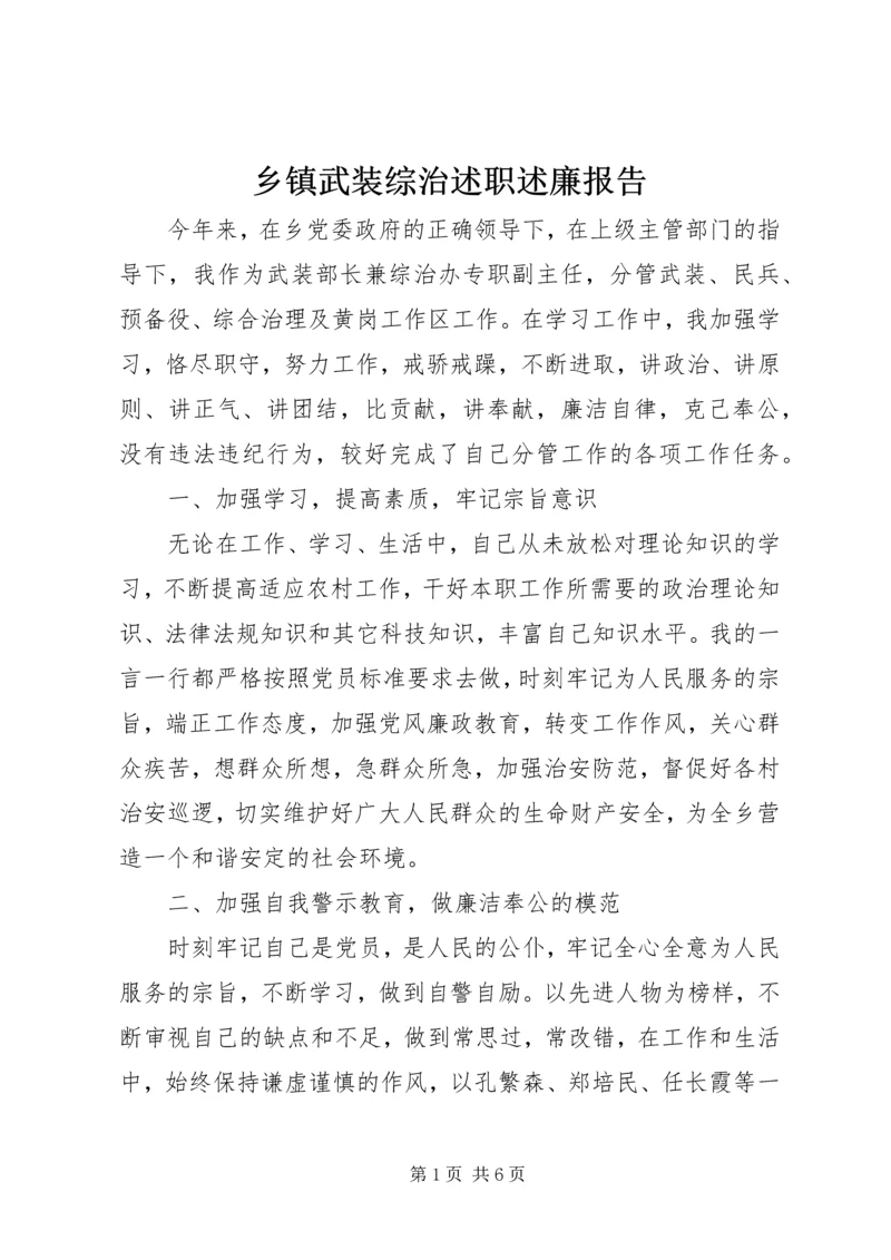 乡镇武装综治述职述廉报告.docx