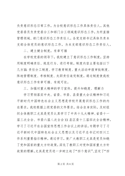 学校关于意识形态工作的汇报材料.docx