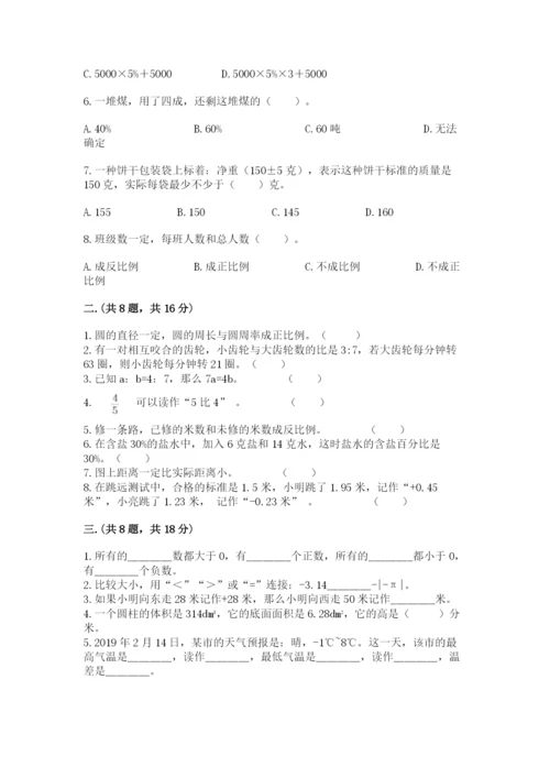 苏教版数学六年级下册试题期末模拟检测卷附完整答案（历年真题）.docx