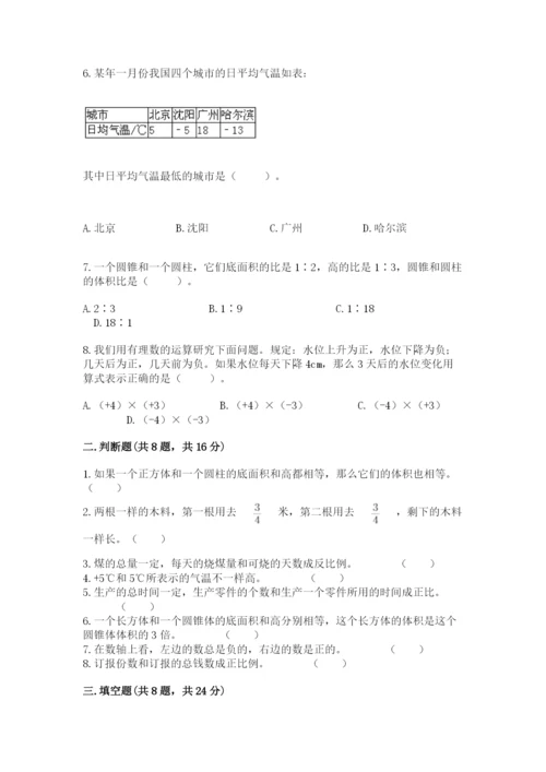 沪教版数学六年级下册期末检测试题精编答案.docx