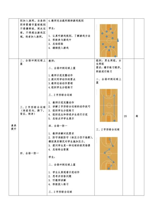 体育4年级 小篮球 6综合运球 大单元课时教案