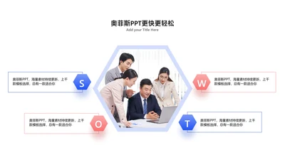 简约风SWOT并列关系4项PPT