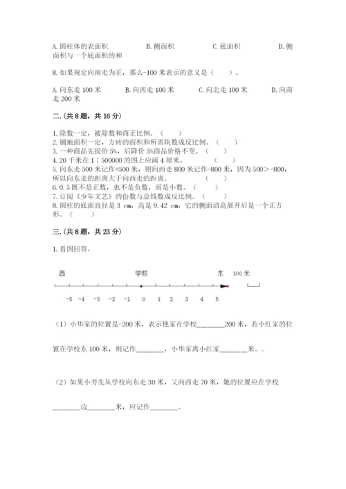 河南省平顶山市六年级下册数学期末测试卷含答案（培优）.docx