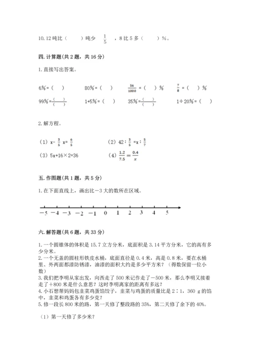 人教版六年级下册数学期末测试卷含答案（新）.docx