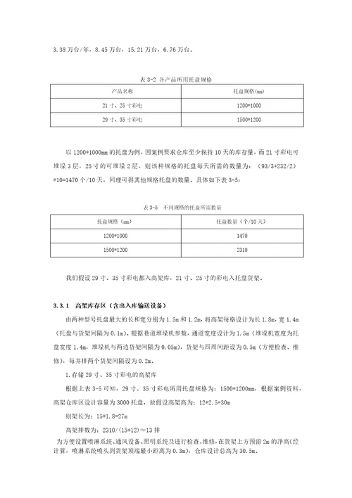 物流设施规划及仿真课程设计内容