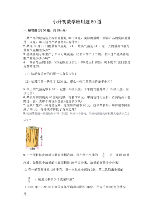 小升初数学应用题50道含完整答案（易错题）.docx