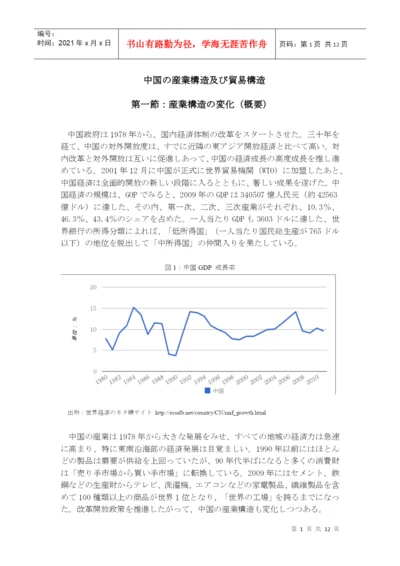 论文 中国产业和贸易构造 日文.docx