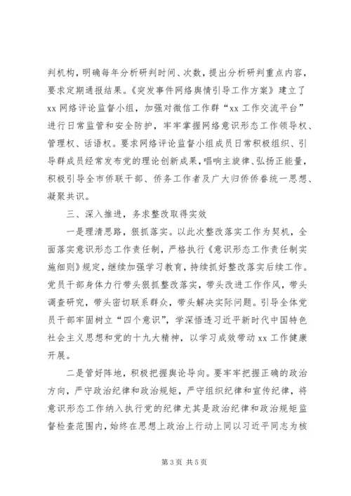 关于意识形态工作责任制督查反馈问题的整改报告.docx