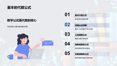 代数学习讲解PPT模板