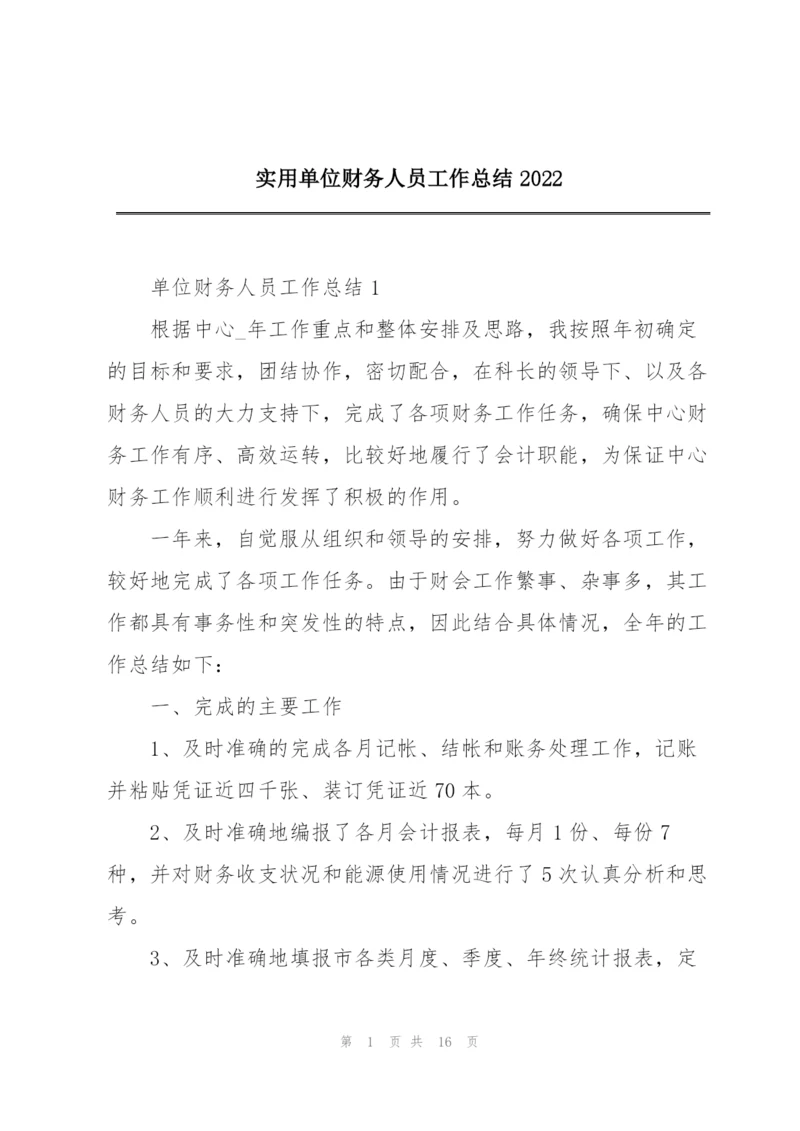 实用单位财务人员工作总结2022.docx