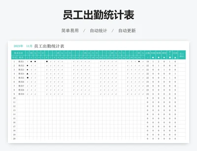 员工出勤统计表