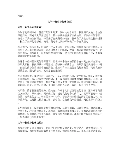 大学一新生心得体会篇
