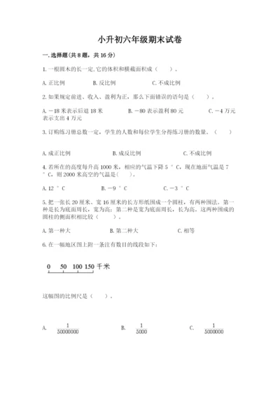 小升初六年级期末试卷带答案解析.docx