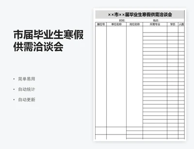 市届毕业生寒假供需洽谈会