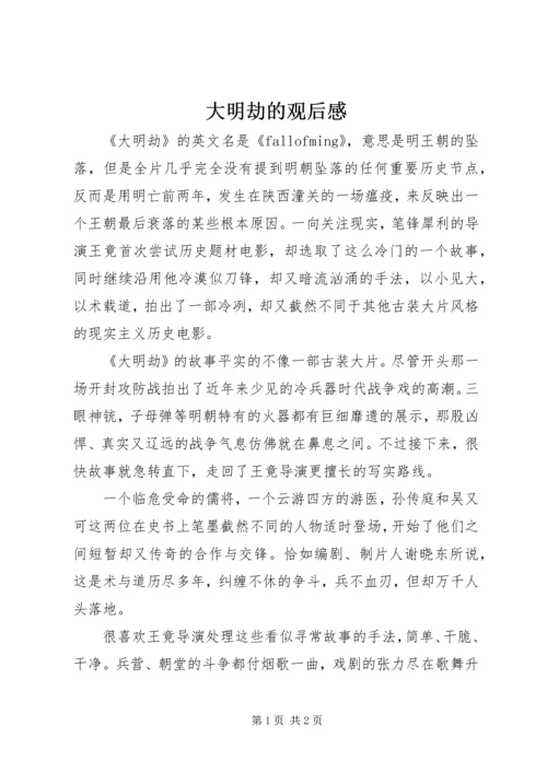 大明劫的观后感.docx