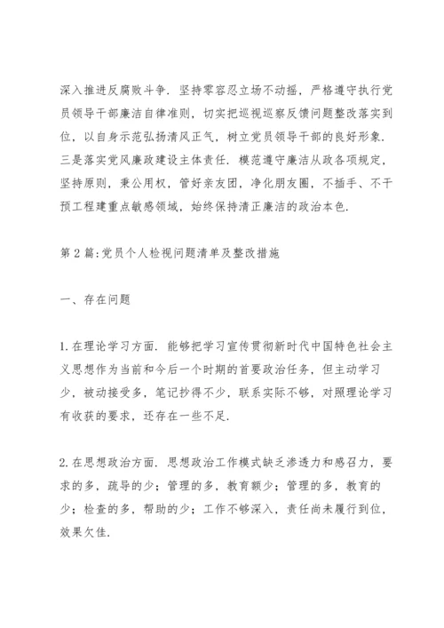 党员个人检视问题清单及整改措施(10篇).docx