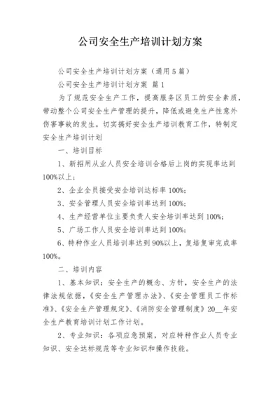 公司安全生产培训计划方案.docx