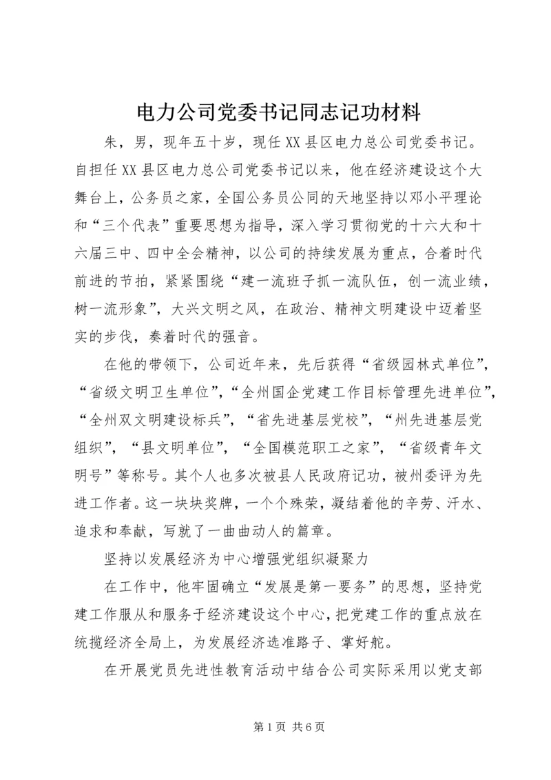 电力公司党委书记同志记功材料.docx