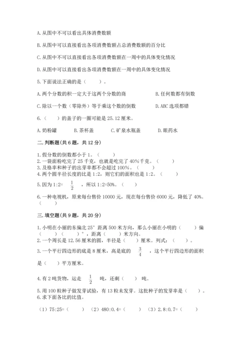 小学数学六年级上册期末测试卷带答案（研优卷）.docx