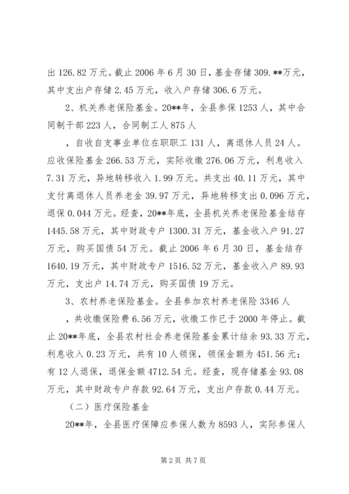 县政府社保基金自查情况报告 (2).docx