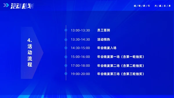 蓝色大气科技砥砺奋进共赢未来企业年会年终颁奖策划PPT