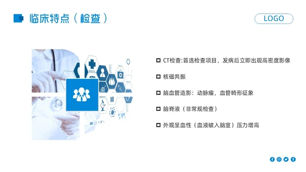 蓝色简约高血压脑出血护理查房PPT模板宣传PPT动态PPT