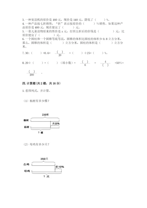 苏教版六年级下册数学期中测试卷精品（历年真题）.docx