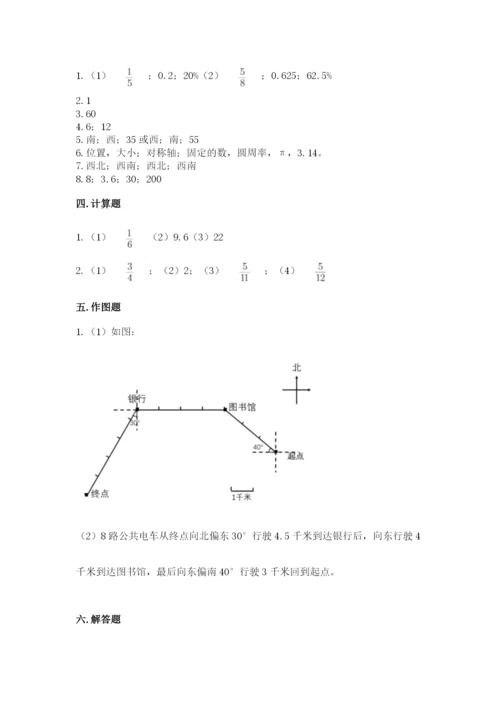 小学数学六年级上册期末测试卷及完整答案【有一套】.docx