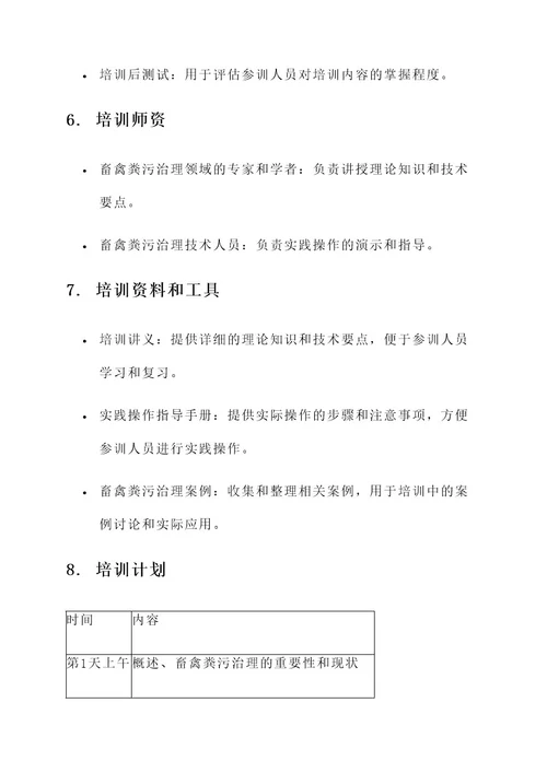 畜禽粪污治理业务培训方案