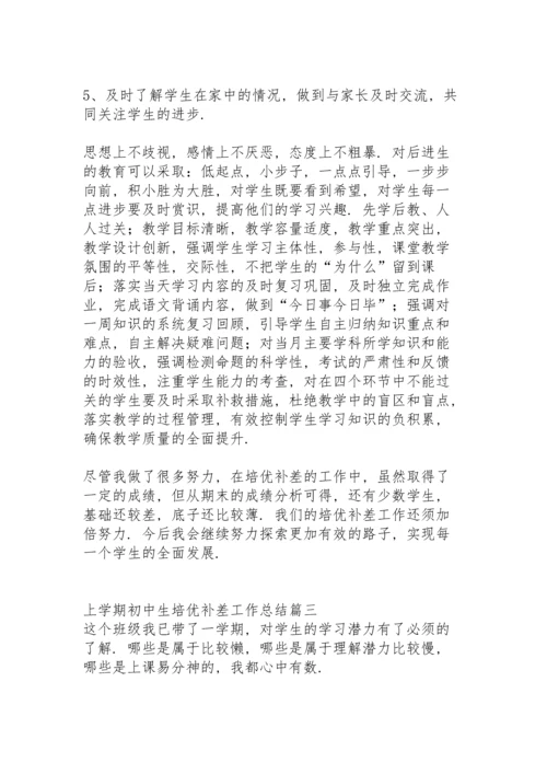 初中教师上学期培优补差工作总结秋季.docx