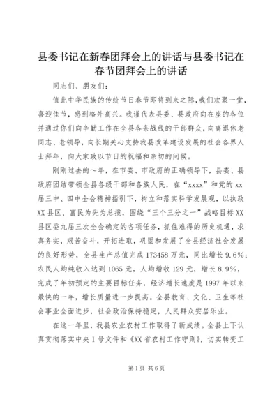 县委书记在新春团拜会上的讲话与县委书记在春节团拜会上的讲话 (3).docx