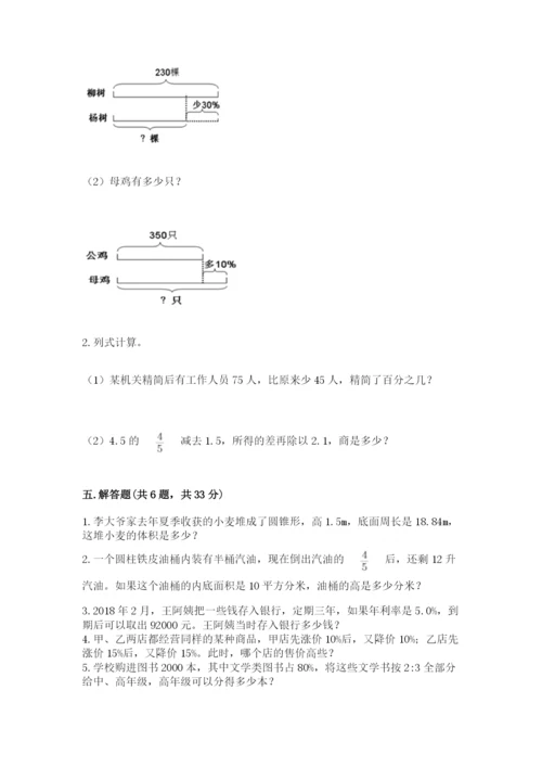 苏教版六年级下册数学期中测试卷及答案（各地真题）.docx