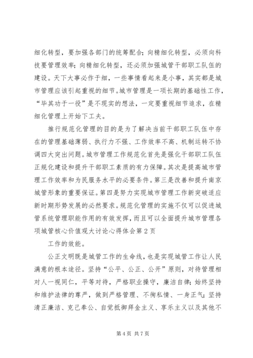 城管核心价值观大讨论心得体会 (2).docx