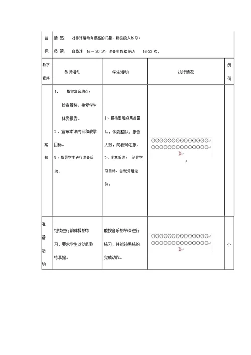 排球单元教学计划