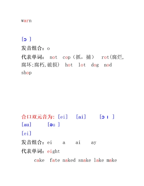 48个国际音标表及发音大全