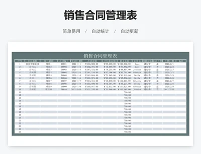 销售合同管理表