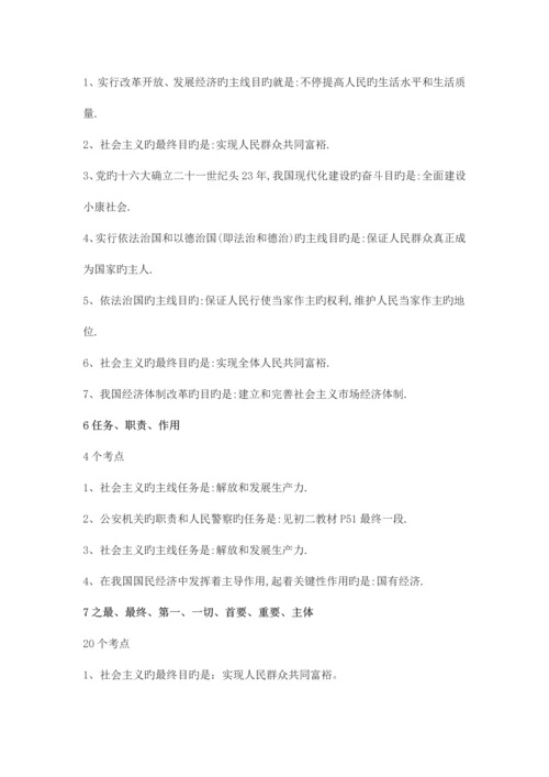 2023年初中中考政治知识点总结.docx