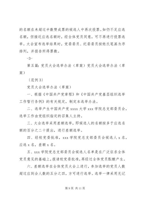 支部委员会党员大会选举办法(草案).docx