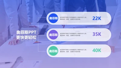 蓝色创意简约层级关系3项PPT单页