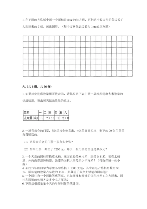 苏教版数学六年级下册试题期末模拟检测卷附参考答案（基础题）.docx