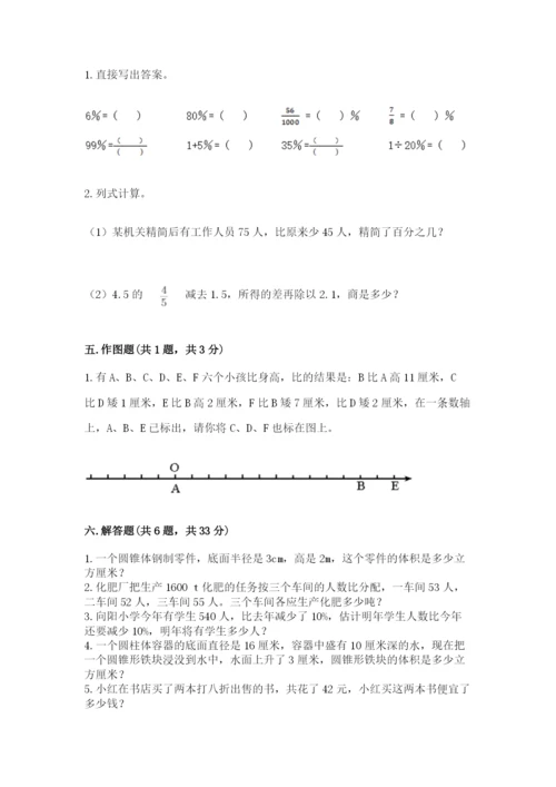 邢台市任县六年级下册数学期末测试卷1套.docx