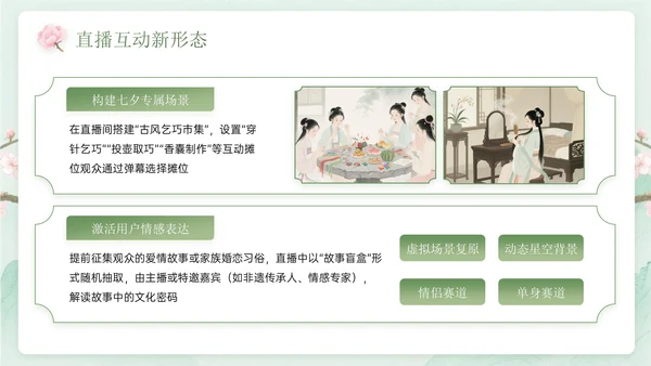 绿色中国风关于七夕传统爱情文化课程主题PPT模板