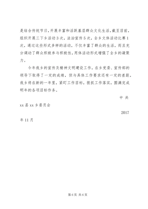 乡镇某年度宣传思想文化工作自查总结.docx