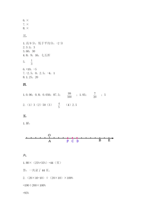 甘肃省【小升初】2023年小升初数学试卷带答案（黄金题型）.docx