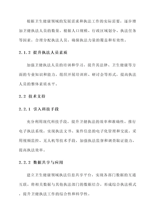 卫健执法力量建设方案