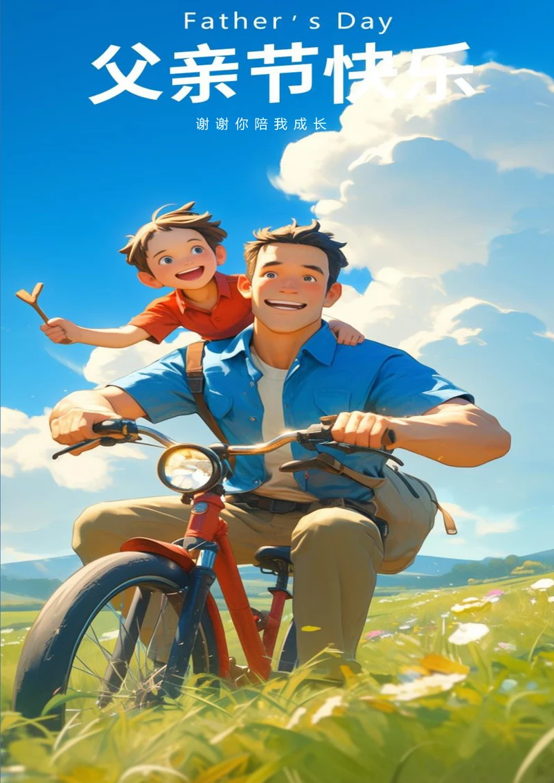 父亲节快乐节日海报
