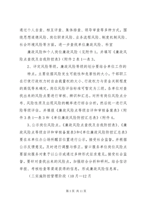 重点岗位廉政风险防控机制建设实施方案 (3).docx